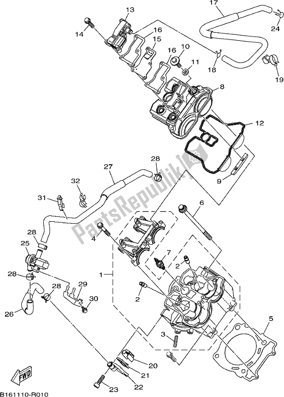 Todas las partes para Cabeza De Cilindro de Yamaha YFM 700 FAP Grizzly PS Auto 4 WD 2017