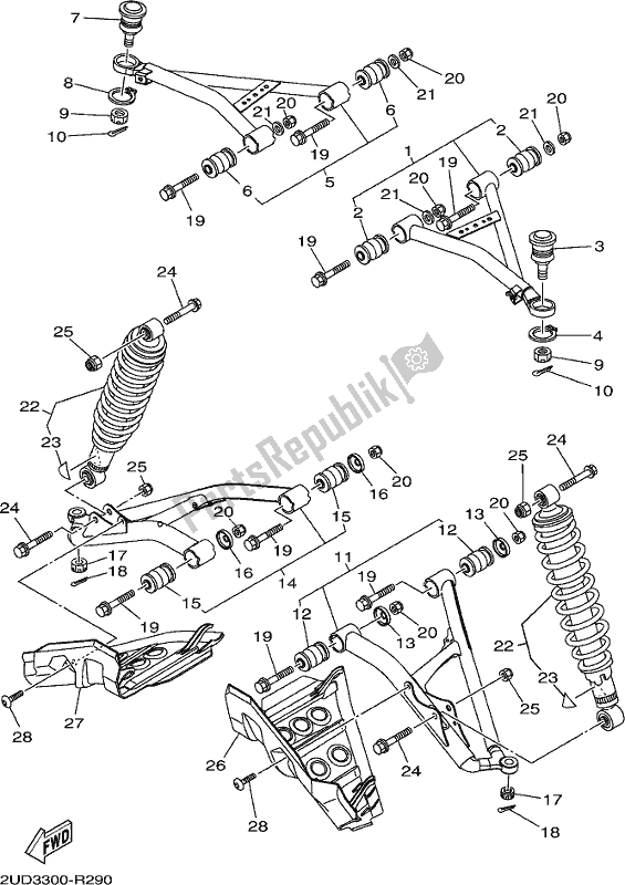 Todas las partes para Suspensión Delantera Y Rueda de Yamaha YFM 700 FAP Grizzly PS Auto 4 WD 2017