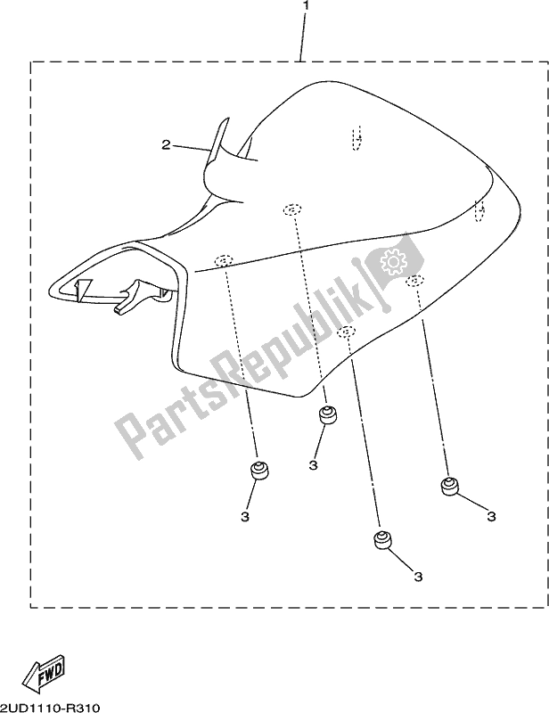 All parts for the Seat of the Yamaha YFM 700 FAP Grizzly PS Auto 4 WD 2017