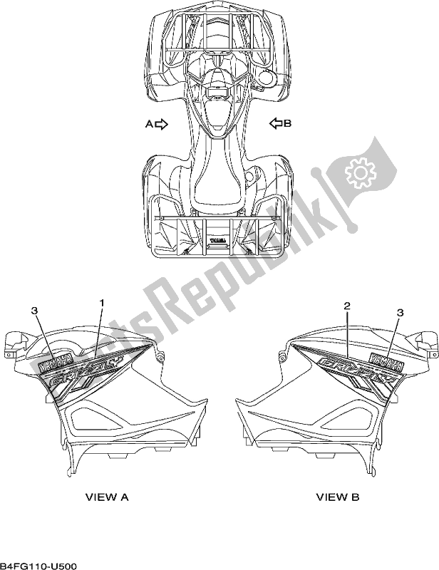 All parts for the Graphics of the Yamaha YFM 700 Fapc 2019