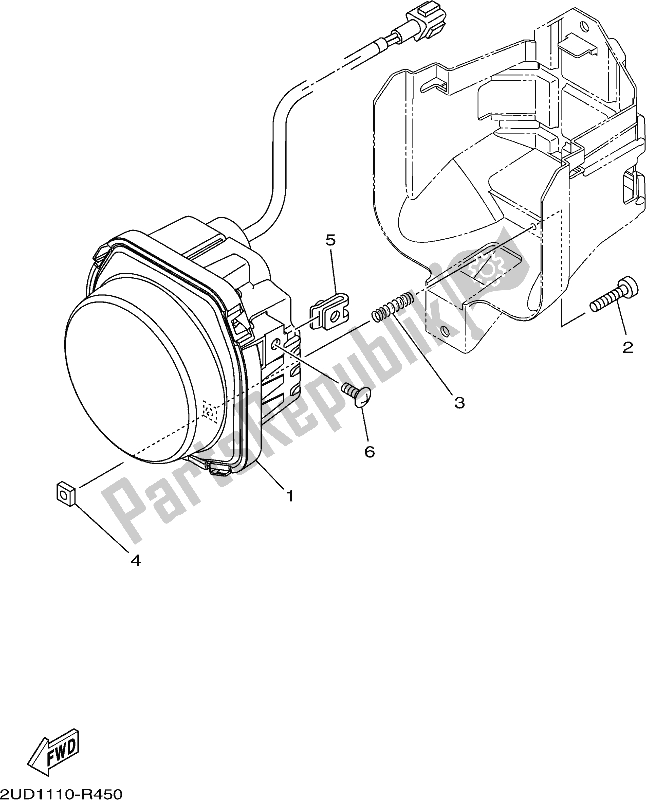 All parts for the Headlight of the Yamaha YFM 700 Fapc 2019