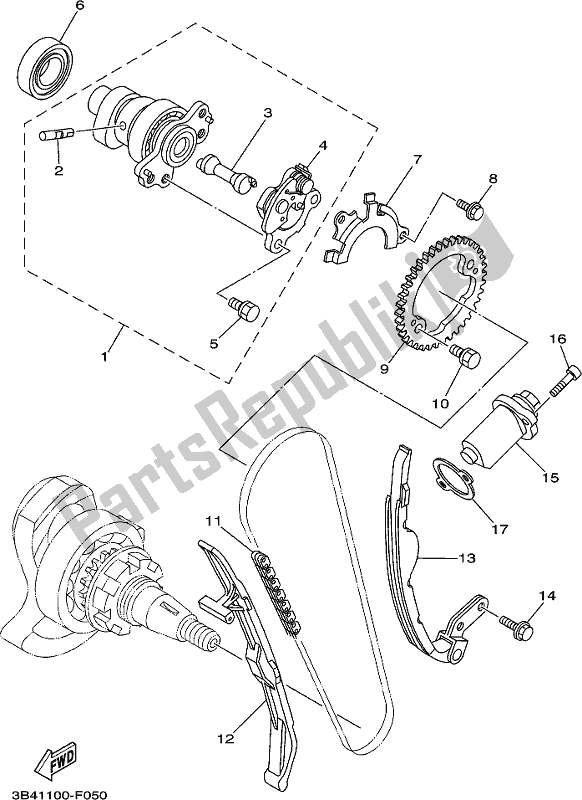 All parts for the Camshaft & Chain of the Yamaha YFM 700 Fapck Camo Grizzly 2019