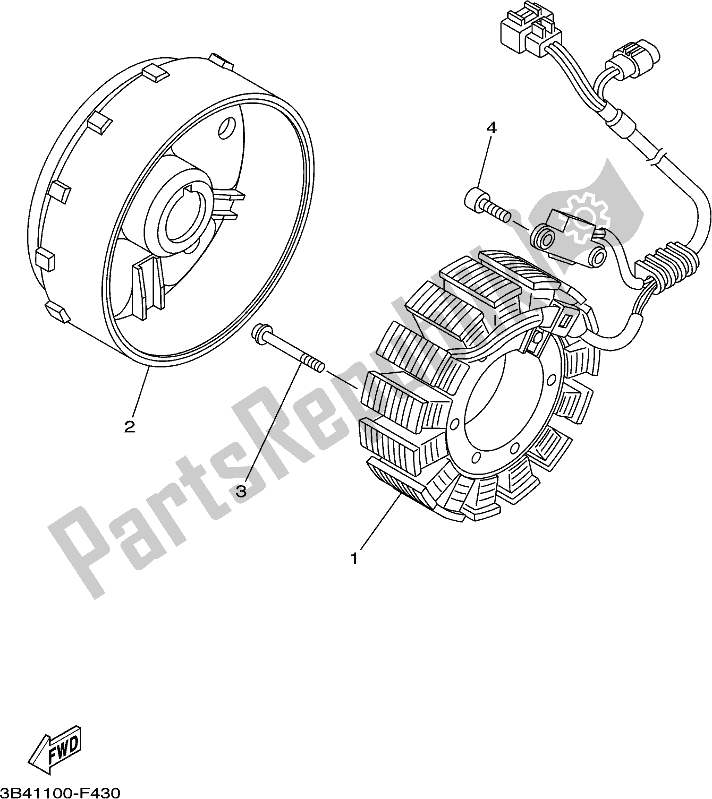 All parts for the Generator of the Yamaha YFM 700 Fapck Camo Grizzly 2019