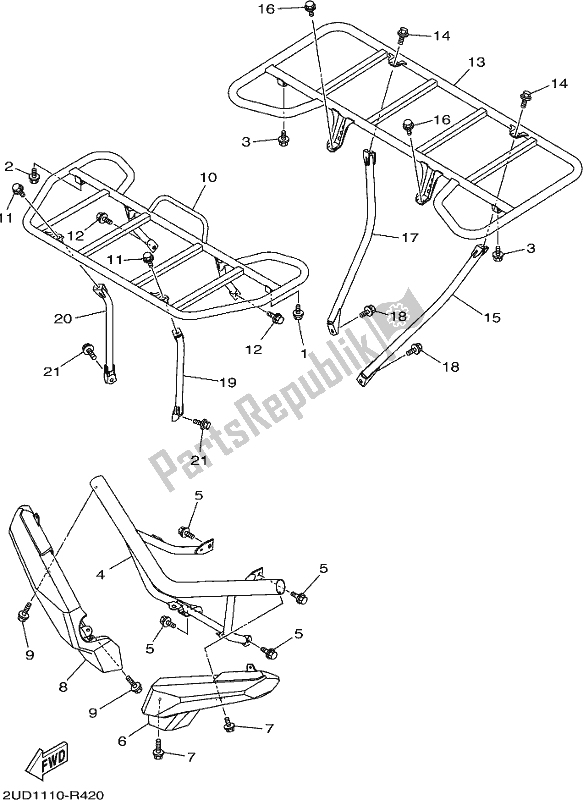 All parts for the Guard of the Yamaha YFM 700 Fapck Camo Grizzly 2019