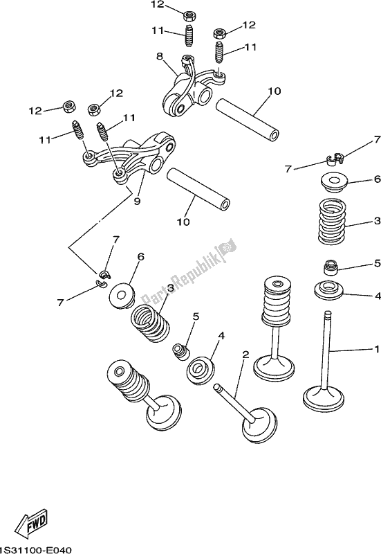 All parts for the Valve of the Yamaha YFM 700 Fapck Camo Grizzly 2019