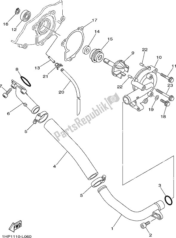 All parts for the Water Pump of the Yamaha YFM 700 Fapck Camo Grizzly 2019