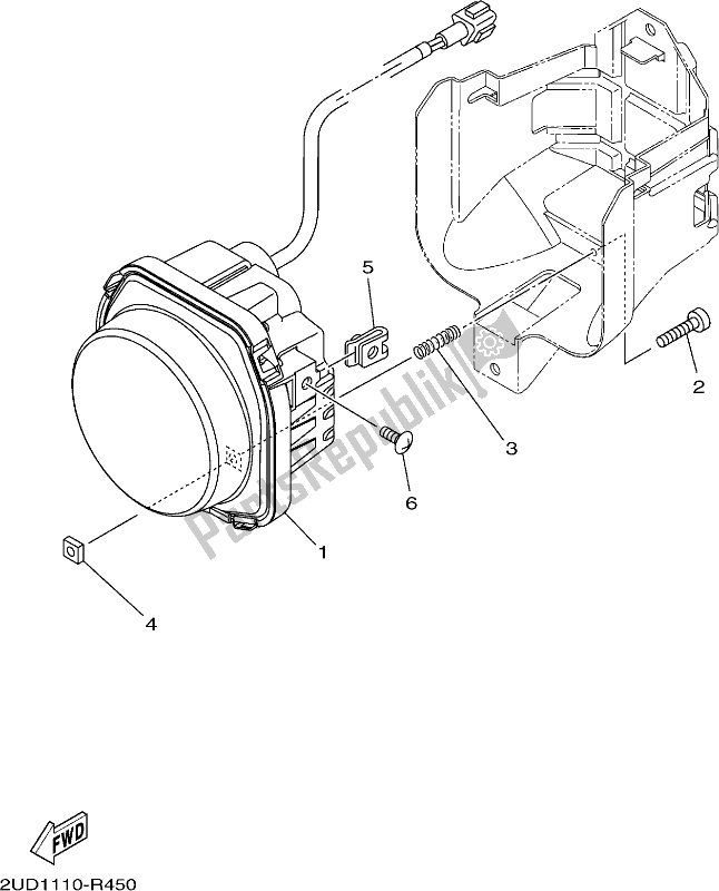 Alle onderdelen voor de Koplamp van de Yamaha YFM 700 Faph Silver 2017