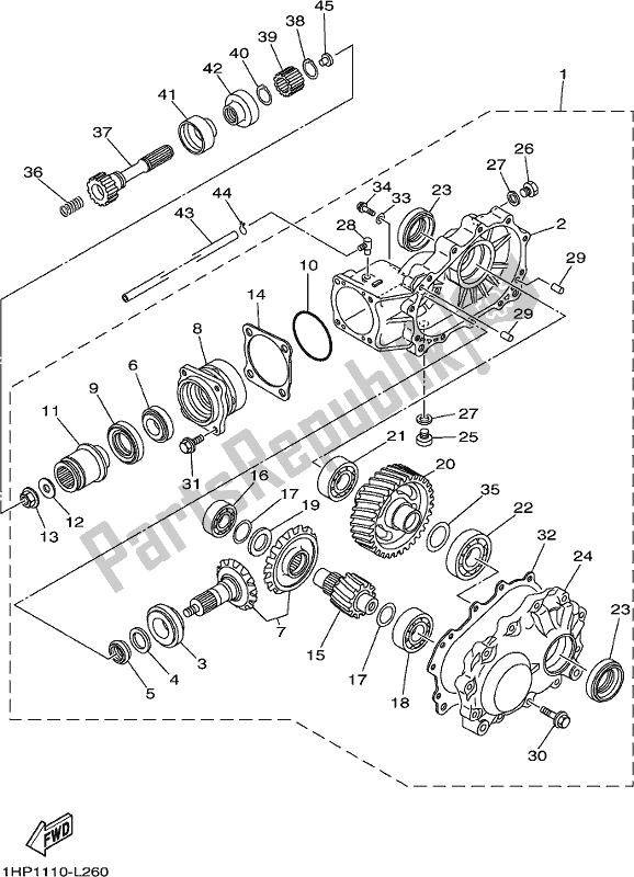 All parts for the Drive Shaft of the Yamaha YFM 700 Fapk Grizzly Blue 2019