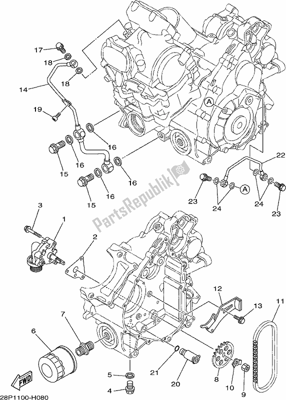 All parts for the Oil Pump of the Yamaha YFM 700 Fapk Grizzly Blue 2019