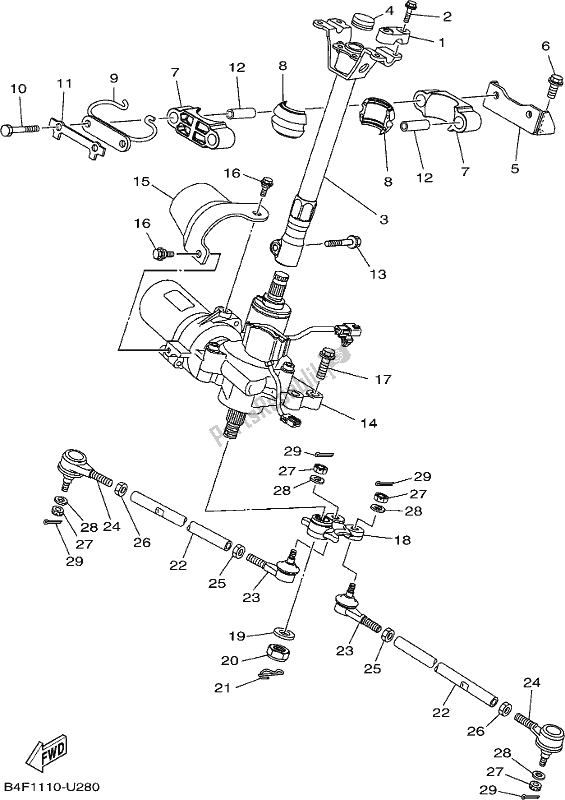 All parts for the Steering of the Yamaha YFM 700 Fapse 2019