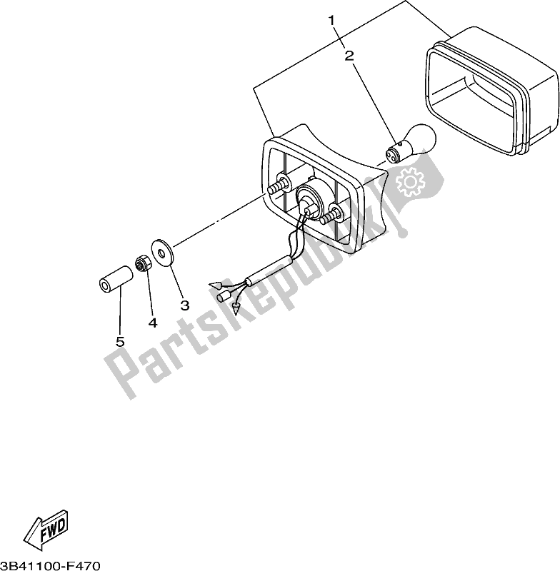 All parts for the Taillight of the Yamaha YFM 700 FBH NZ Only USA 2017