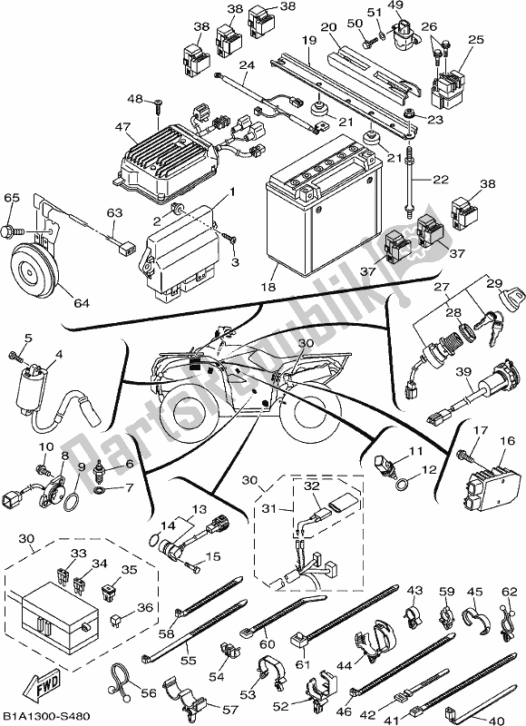 All parts for the Electrical 1 of the Yamaha YFM 700 FBJ Blue 2018