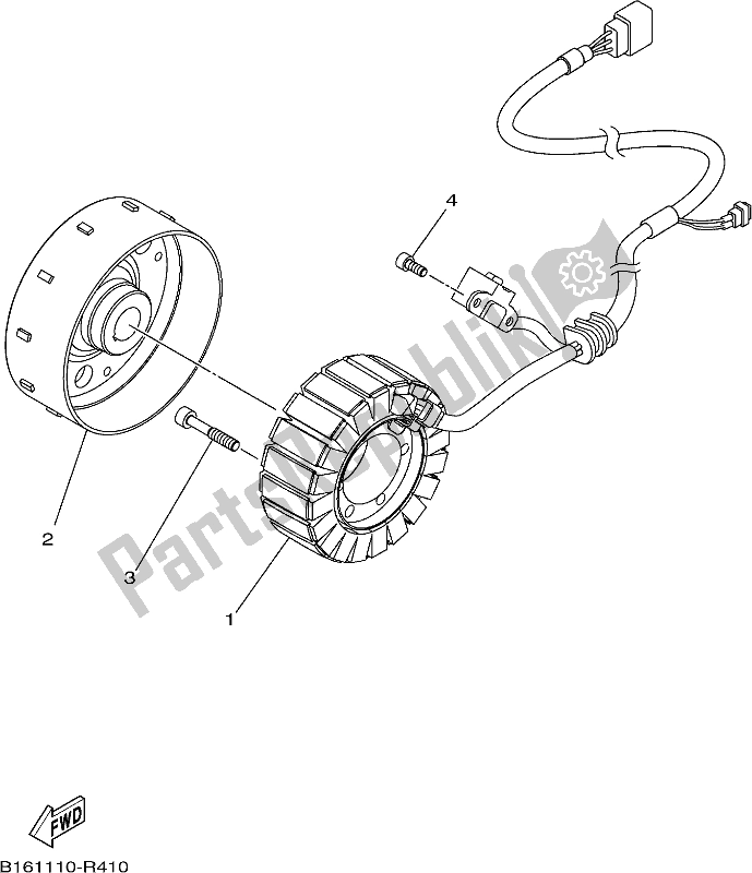 All parts for the Generator of the Yamaha YFM 700 FBJ Blue 2018