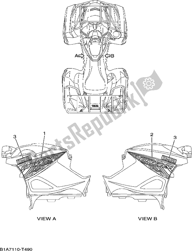 All parts for the Graphics of the Yamaha YFM 700 FBJ Blue 2018