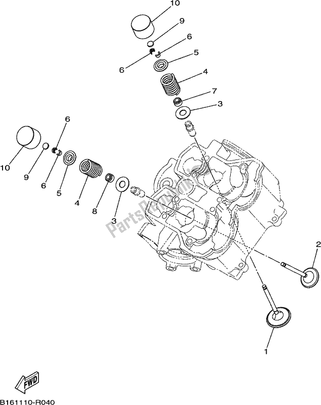 All parts for the Valve of the Yamaha YFM 700 FBJ Blue 2018