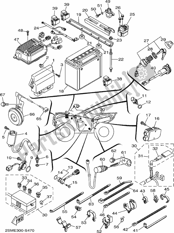 All parts for the Electrical 1 of the Yamaha YFM 700 FBP 2017