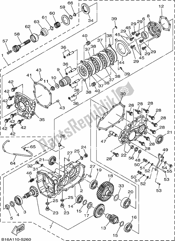 All parts for the Drive Shaft of the Yamaha YFM 700 FBP 2019