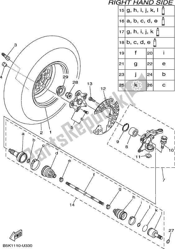 Wszystkie części do Ko? O Przednie 2 Yamaha YFM 700 FBP 2019