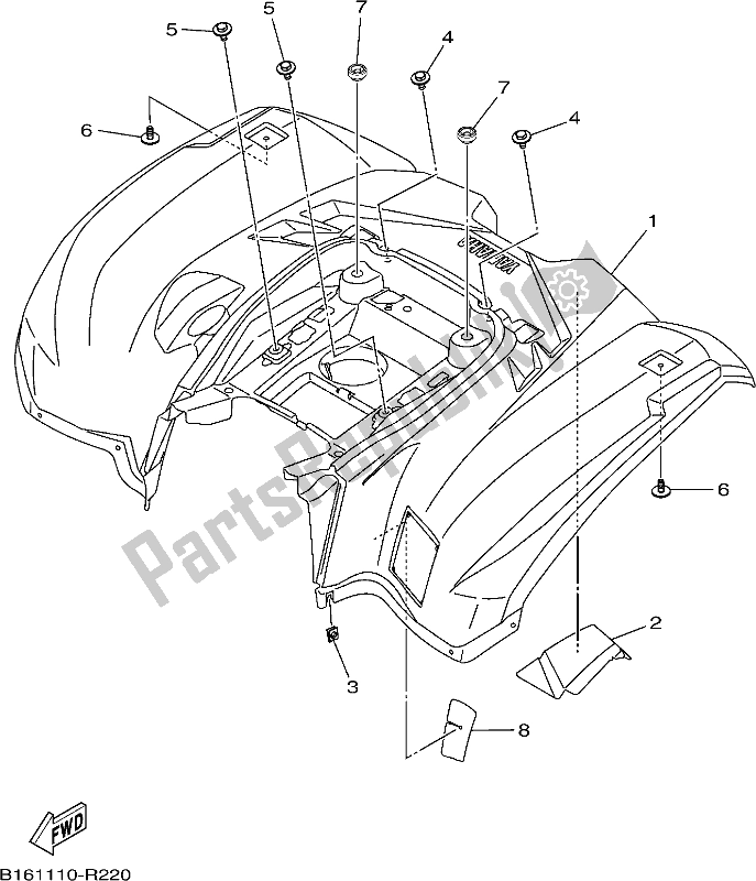 Wszystkie części do Tylny B? Otnik Yamaha YFM 700 FBP 2019