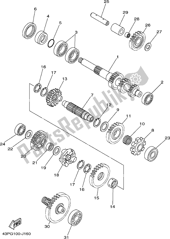 Wszystkie części do Przenoszenie Yamaha YFM 700 FBP 2020