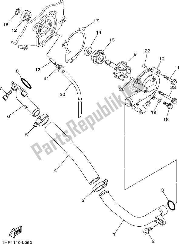 Todas las partes para Bomba De Agua de Yamaha YFM 700 FBP 2021