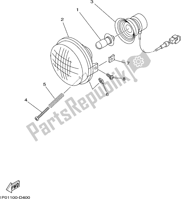 Tutte le parti per il Faro del Yamaha YFM 700 FBP Kodiak PS Auto 4 WD 2020