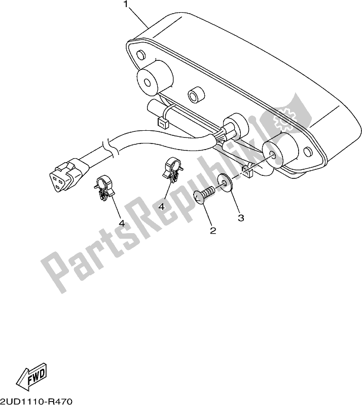 All parts for the Taillight of the Yamaha YFM 700 Fbpj Camo 2018