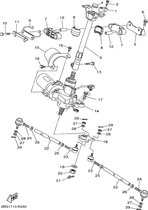 All parts for the Steering of the Yamaha YFM 700 Fbpj Camo Kodiak PS Auto 4 WD 2018