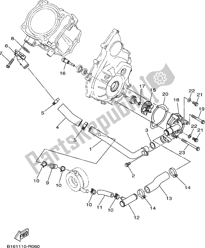 Wszystkie części do Pompa Wodna Yamaha YFM 700 Fbpse Kodiak PS Auto 4 WD Special Edition 2018