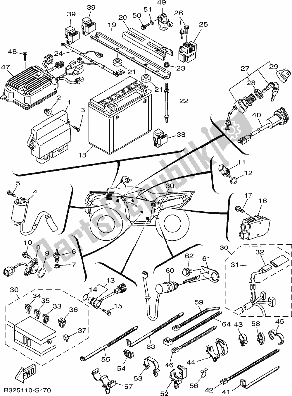 Tutte le parti per il Elettrico 1 del Yamaha YFM 700 Fbpseg 2017