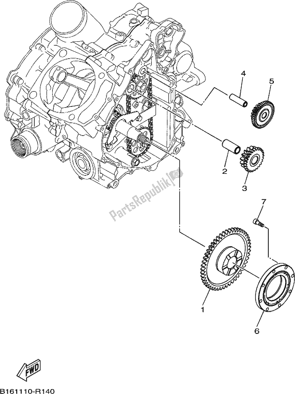 All parts for the Starter Clutch of the Yamaha YFM 700 Fbpseg 2017