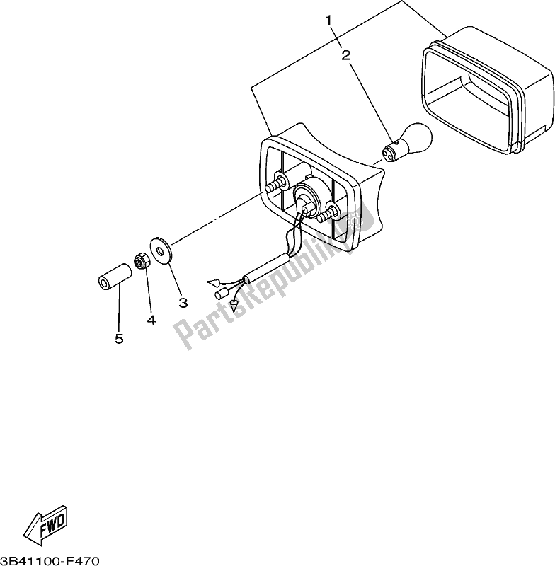 Tutte le parti per il Fanale Posteriore del Yamaha YFM 700 Fbpseg 2017