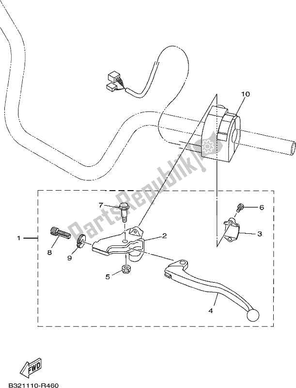 All parts for the Handle Switch & Lever of the Yamaha YFM 700 Fbpsegh NZ Only USA 2017