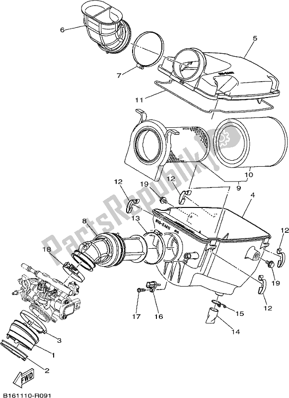 Wszystkie części do Wlot Yamaha YFM 700 Fbpsegh NZ Only USA 2017