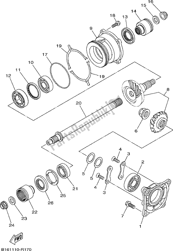 Wszystkie części do ? Rodkowy Bieg Yamaha YFM 700 Fbpsegh NZ Only USA 2017