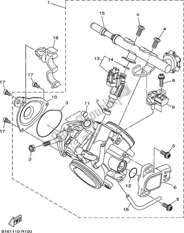 Todas las partes para Conjunto Del Cuerpo Del Acelerador 1 de Yamaha YFM 700 Fbpsegh NZ Only USA 2017