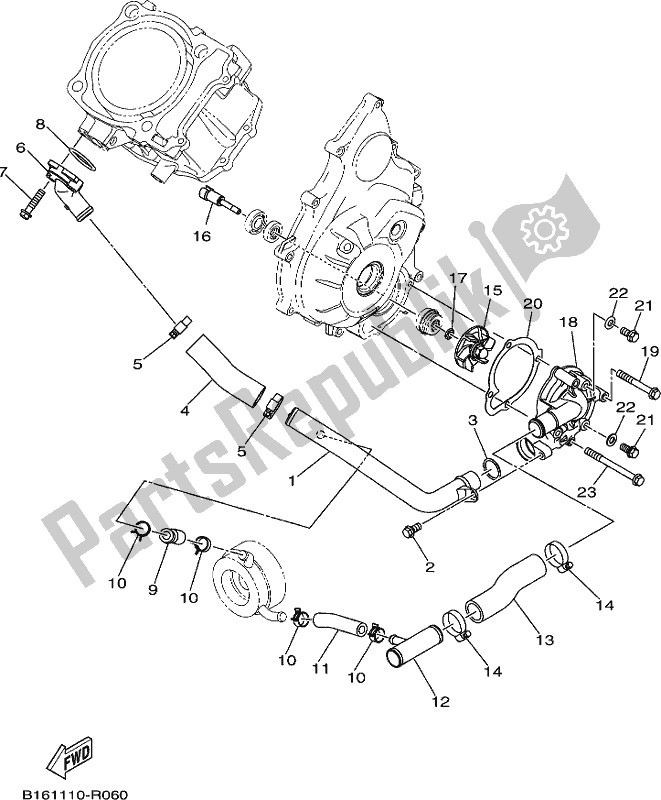 Todas las partes para Bomba De Agua de Yamaha YFM 700 Fwad 2018