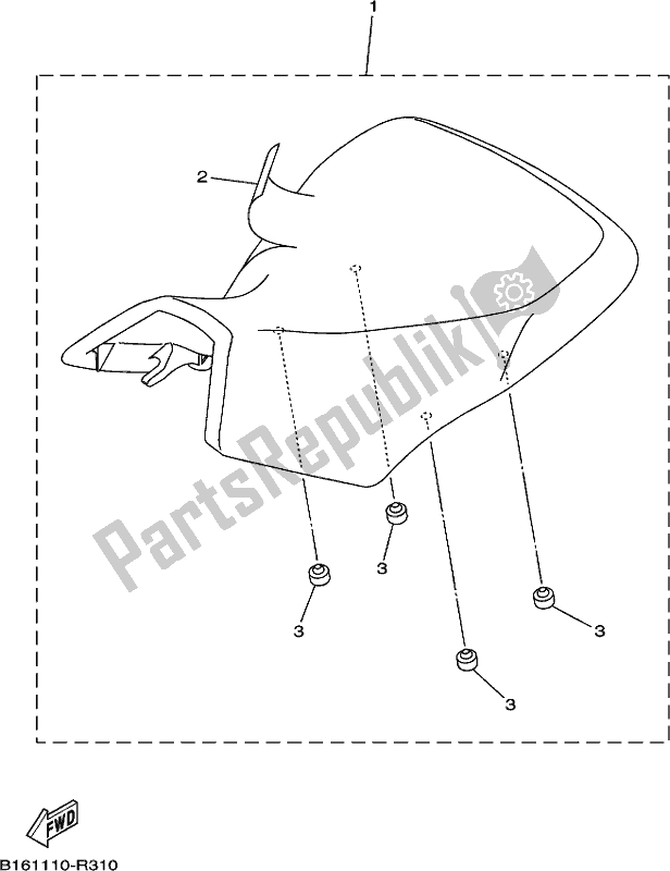 Todas las partes para Asiento de Yamaha YFM 700 FWB 2018