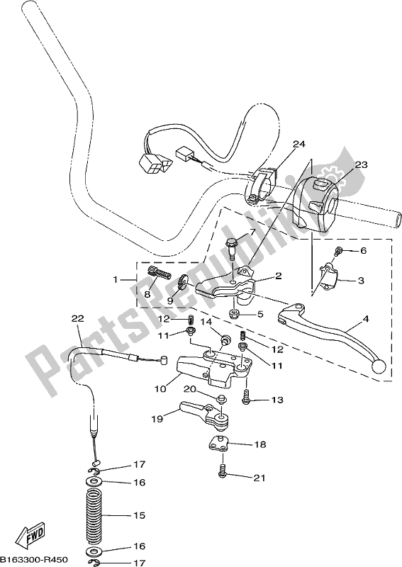 Todas las partes para Interruptor De Palanca Y Palanca de Yamaha YFM 700 FWB Kodiak Auto 4 WD 2018