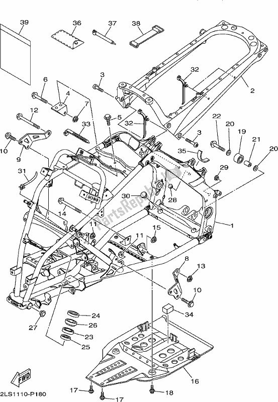 Tutte le parti per il Telaio del Yamaha YFM 700R 2020