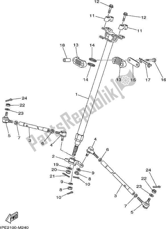 Toutes les pièces pour le Pilotage du Yamaha YFM 700R 2020