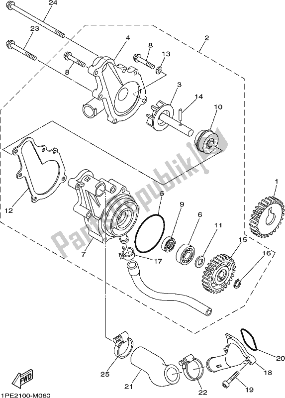 Tutte le parti per il Pompa Dell'acqua del Yamaha YFM 700R 2020