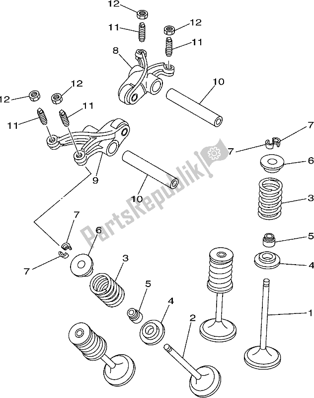 All parts for the Valve of the Yamaha YFM 700R 2021