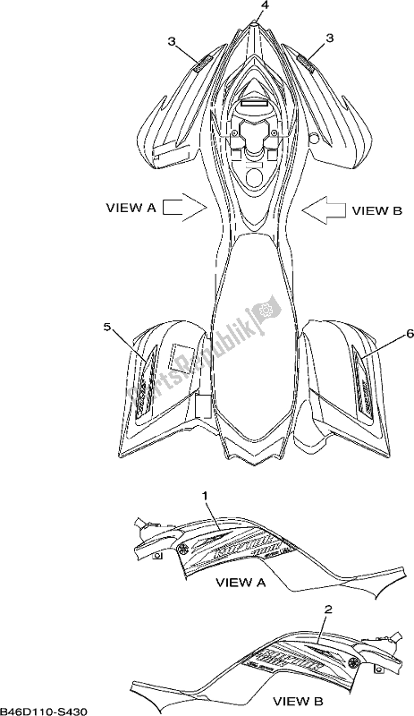 Tutte le parti per il Grafica del Yamaha YFM 700R Raptor 700 2017