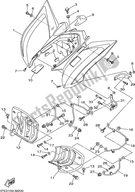 Todas las partes para Guardabarros Trasero de Yamaha YFM 700R Raptor 700 2017