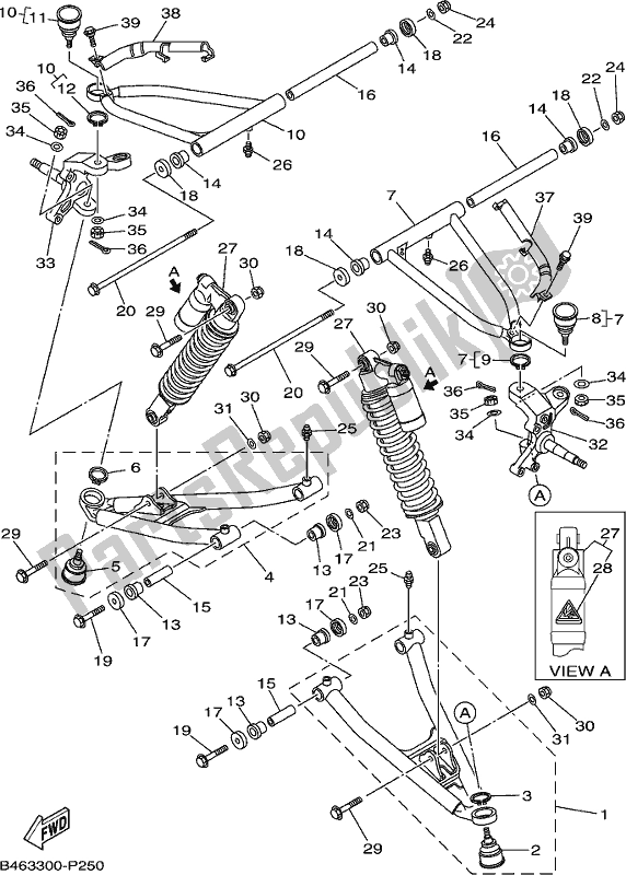 Toutes les pièces pour le Suspension Avant Et Roue du Yamaha YFM 700R Raptor 700 2019