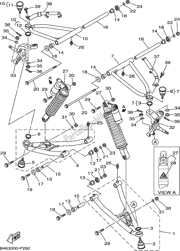 Wszystkie części do Przednie Zawieszenie I Ko? O Yamaha YFM 700R Raptor 700 2020