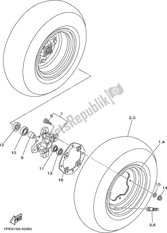 Tutte le parti per il Ruota Anteriore del Yamaha YFM 700R Raptor 700 2020