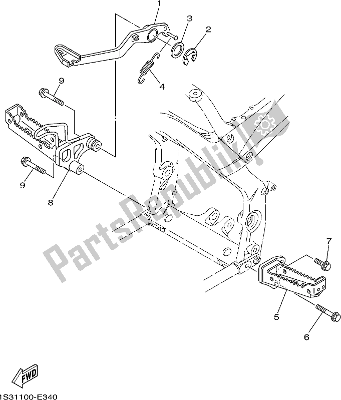 Wszystkie części do Podstawka I Podnó? Ek Yamaha YFM 700R Raptor 700 2020