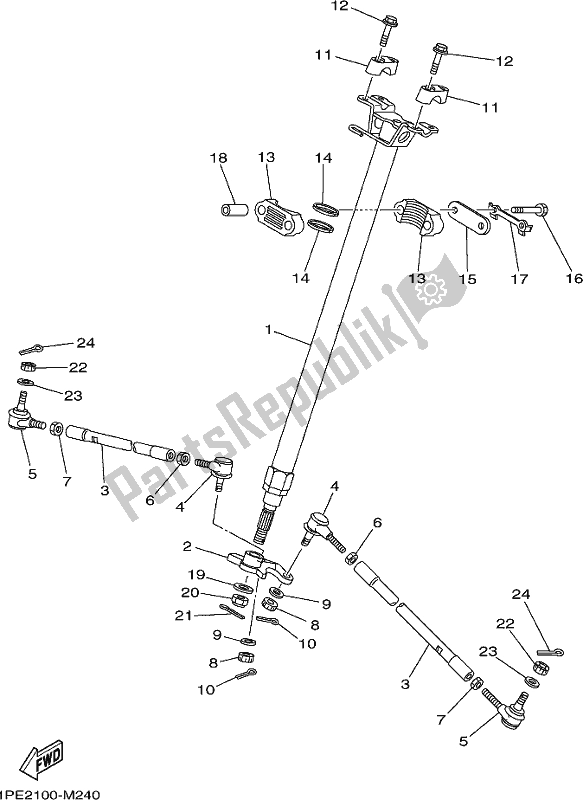 All parts for the Steering of the Yamaha YFM 700R Raptor 700 2020